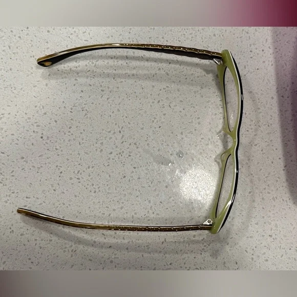 Betsey Johnson Harajuku Flower Eyeglass Frames β Black & Green Cat Eye with case - Picture 8 of 11